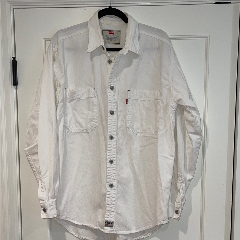 Vintage Levi's Long Sleeve White Shirt M
